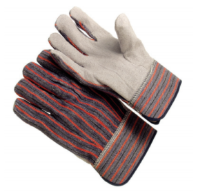 Stripe fabric back, lined palm, 2.5' pasted cuff, clute cut, men's size