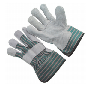 Regular grade, green stripe fabric back, 2.5' rubberized cuff