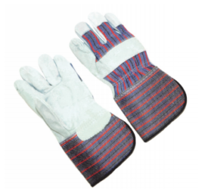 Stripe fabric back, 4.5' rubberized cuff, lined palm