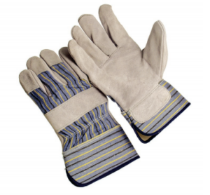 Stripe fabric back, 2.5' rubberized cuff, lined palm