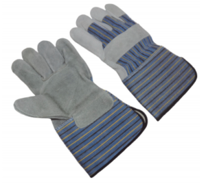 Stripe fabric back, 4.5' rubberized cuff, lined palm