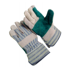 Green double palm, 2.5' rubberized cuff, lined palm