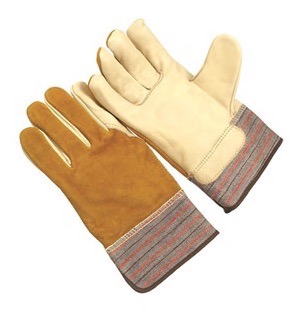 Grain leather palm, split back, 4.5′ rubberized cuff – Seattle Glove