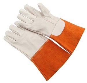 Grain welding glove, straight thumb, split gauntlet cuff, Kevlar sewn
