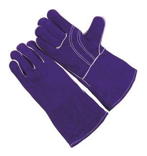 Blue shoulder, reinforced thumb strap, foam lined, Kevlar sewn