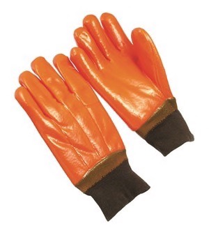 Orange fluorescent coating, knit wrist
