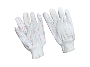 Double palm, nap in, corduroy, bleached white, knit wrist