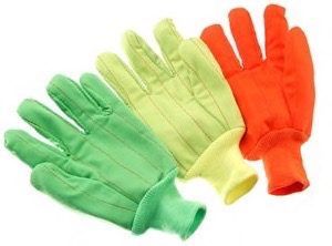Fluorescent yellow, corduroy, knit wrist