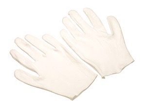 Heavy weight cotton lisle, bleached white, hemmed edge, men's