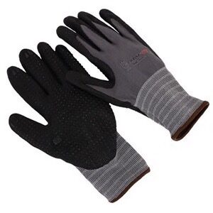 15G gray nylon, black nitrile coated with micro dots, touch screen compatible