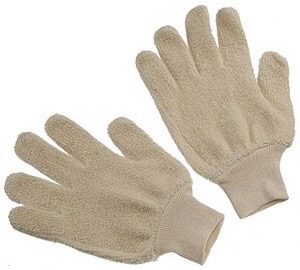 Terrycloth string knit, seamless, reversible, knit wrist