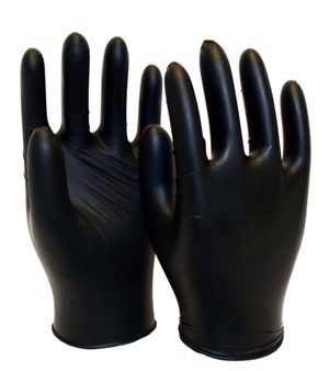 Black nitrile disposable, powdered free, textured
