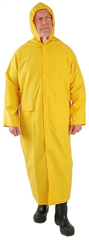 Yellow riders rain coat, 35mm, 60″ long – Seattle Glove