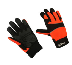 Black synthetic palm, High-Vis Orange back, EVA padding,120g lining