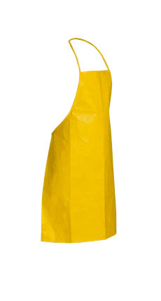 Bib apron, 36" long, bound neck and ties