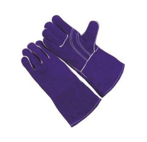 Welding glove with wing thumb, split shoulder leather and Kevlar® thread