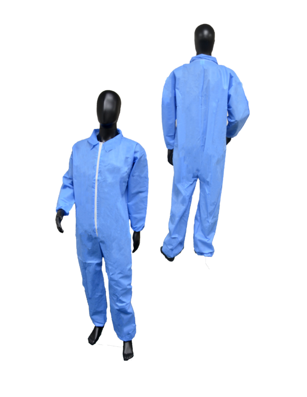 BLUE SMS COVERALLS, ELASTIC WRISTS AND ANKLES