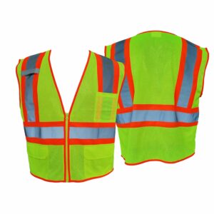 Class II Lime, NFPA701, Type R Class,3 Pockets, Mic Tab