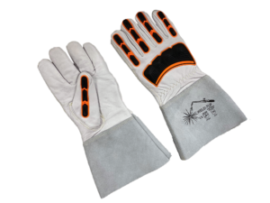 Goatskin welding glove, A6 Kevlar Lining, TPR Sewing on Back
