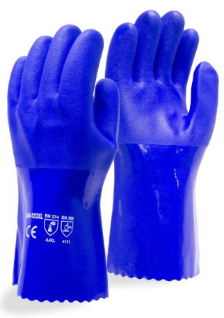 Blue PVC, cotton lining, 12"