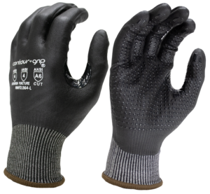 Cut Resistant Knit, Cut Level A6, Black Nitrile Coated, with Micro Dots