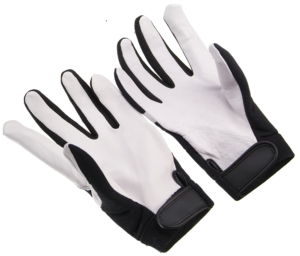 Grain goatskin mechanics glove, black spandex back
