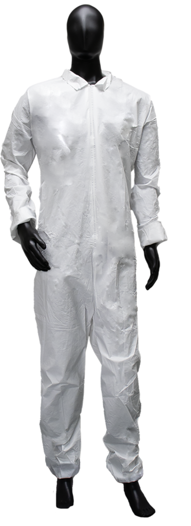 Microporous coverall with elastic wrists and ankles