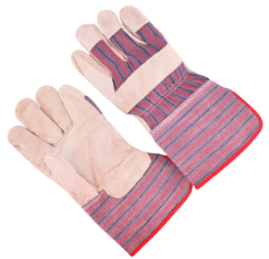 Economy grade, stripe fabric back, 4.5' pasted cuff, lined palm