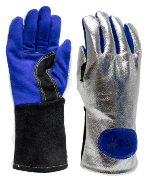 Cowhide welding glove, Kevlar sewn, Aluminized Rayon back