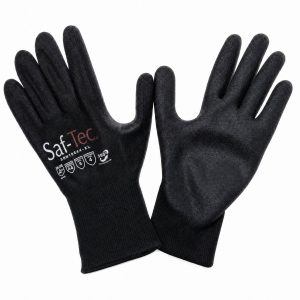 Cut resistant knit, cut level A6, sandy foam nitrile coated, 18 gauge cut resistant liner